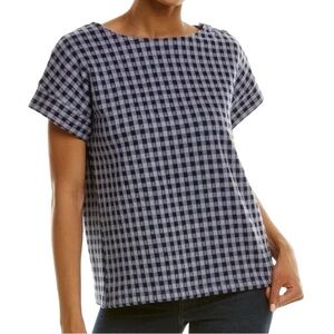 Madewell Gingham Button Shoulder Blouse